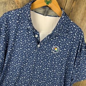 Anderson Ord Golf Polo Shirt Arnold Palmer Latrobe CC Mens XL Blue Bird Print